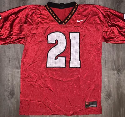 Nike Team Maryland Terrapins Red Football Jersey #21 Vintage Mens Size Large • $19.97