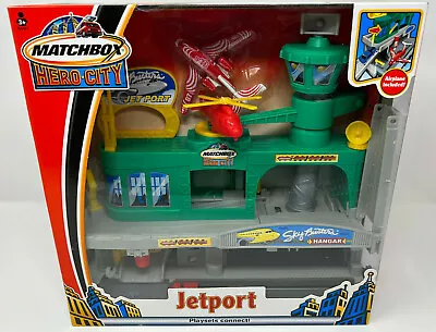 Matchbox 2003 Jetport Playset - Hero City With Helicopter & Metro Jet New Sealed • $39.99