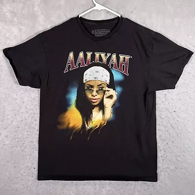 A1 Aaliyah R&B Singer Official Promo Merch T Shirt Adult XL Black Rap Tee Mens • $4.99