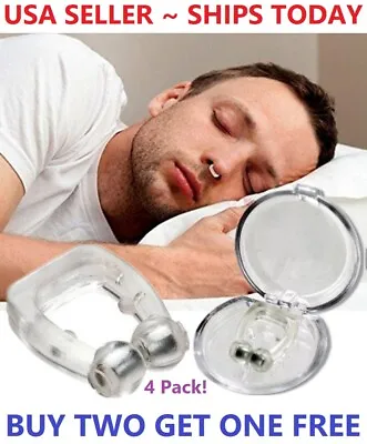 4 Pack Silicone Clip Magnetic Anti Snore Stop Snoring Nose Clips Sleeping Aid • $4.98