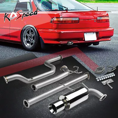 For 90-93 Integra Da9 Db1/2 B17 B18 4  Rolled Tip Muffler Catback Exhaust System • $162.99