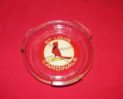 Vintage 1960's St.louis Cardinals Large Glass Ashtraygreat Condition 7  Wide • $179.99