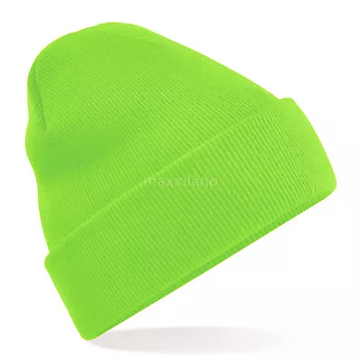 Men Hat Ribbed Solid Plain Knit Ski Cap Warm Beanie Skull Winter Cuff Hats US • $5.85