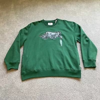 Vintage Ecko Unltd Sweatshirt Mens 3XL Green Pullover Rhino Big Logo Crew New • $39.99