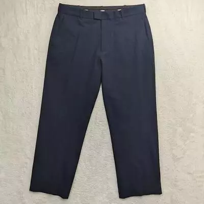 Mens Trousers Casual Stretch Pants Size W32 Pockets Relaxed Straight Wide Leg • $11.19