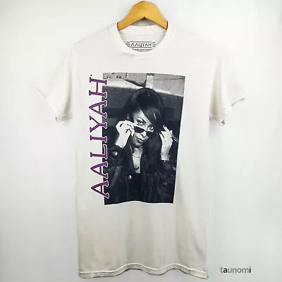 AALIYAH Women's Licensed 90s R&B Music Fan Off-White T-Shirt NWT [S] • $22.14