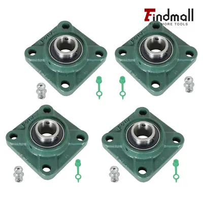 Findmall 4 PCS UCF205-16 Solid Base Pillow Block Flange Bearing 1  Bore 4 Bolt • $21.37