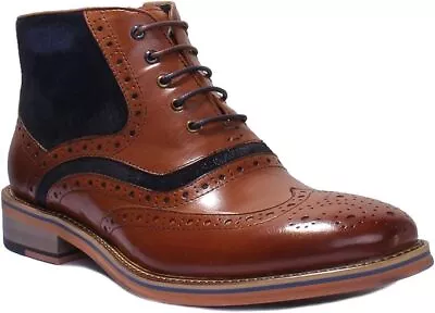 £81 • Buy New Men's Leather Lace-up Boot 'Hawkin' By British Brand JustinReess England
