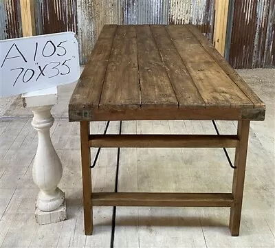 Wood Folding Table Vintage Dining Room Table Kitchen Island Portable Table A105 • $795