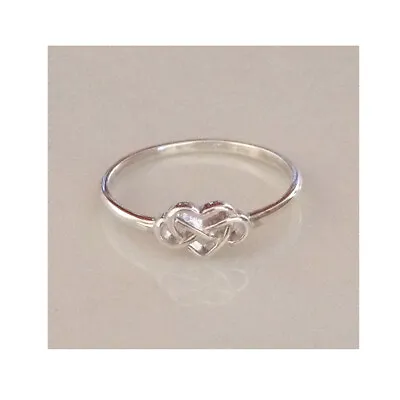 925 Sterling Silver Celtic Heart Infinity Knot Twist Ring Women Size 6 7 8 9 • $14.99
