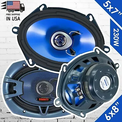 2x Gravity 5786H 6 X8  /5 X7  2-WAY CAR AUDIO SPEAKERS 460W MAX - 1 Pair • $35.99