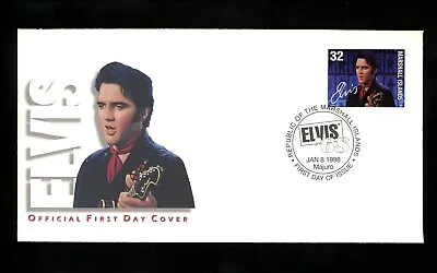 Postal History Marshall Islands #622 FDC Elvis Presley Music 1997 Majuro Set 3 • $11.99