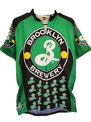 $45 • Buy Brooklyn Brewery Cycling Jersey Shirt Adult Large World Jerseys Green Black Beer