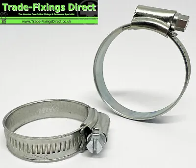 Hose Clips Pipe Clamps Jubilee Type Water Fuel Air Tube Worm Clamp Zinc Steel • £2.10