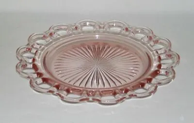 Hocking Glass OLD COLONY Lace Edge Pink Luncheon Plate • $7.88