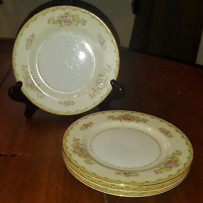 Vintage Jyoto China Floral Pattern Set Of 4 Bread Plates Made In Occupied Japan • $18