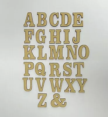 Wooden Letters 3mm MDF Crafts 3cm-30cm Large Small Sign Art Decor Alphabet Blank • £2.49