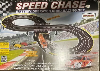 Speed Chase Battery Operated Road Racing Track Slot Cars COMPLETE • $25
