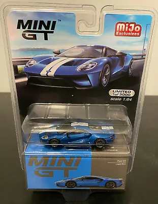 Mini GT Mijo Exclusive Ford GT Liquid Blue With White Racing Stripes • $15.99