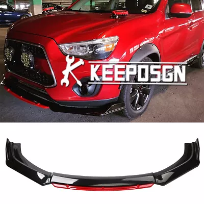 For Mitsubishi Outlander Sport Gloss Red Front Bumper Lip Splitter Spoiler Chin • $75.53