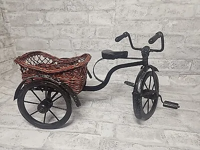 Vintage Metal Miniature Large Handmade Tricycle/Side Basket Size 18 X 9.5 X 10  • £38.92