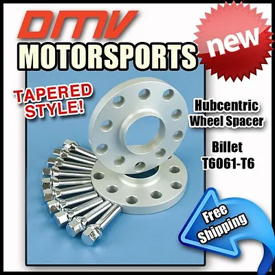 15MM Hubcentric Wheel Spacers Silver Tapered Bolts VW 5x100 5x112 57.1 14x1.5 • $45