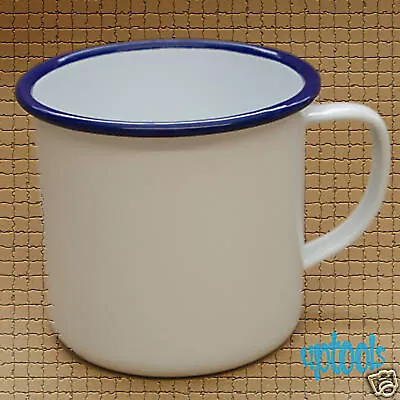 FALCON Traditional White 8cm Enamel Half Pint Camping Mug Cup • £6.75