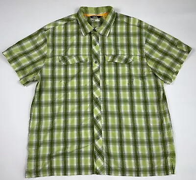 Cabellas Coolmax Vented Shirt Plaid Short Sleeve Lightweight Mens XL Green • $12.99