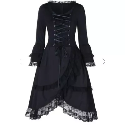 Dress Renaissance Gothic Cosplay Fancy Women Costume Witch Medieval Victorian • £23.38