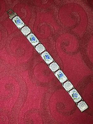 Rare Vintage David Andersen Sterling Silver Guilloche Enameled Floral Bracelet!! • $245