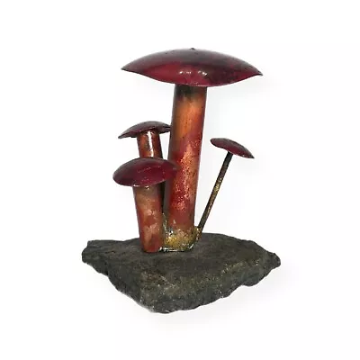 Small Vintage Mushroom Sculpture Copper Metal Rock • $24.95