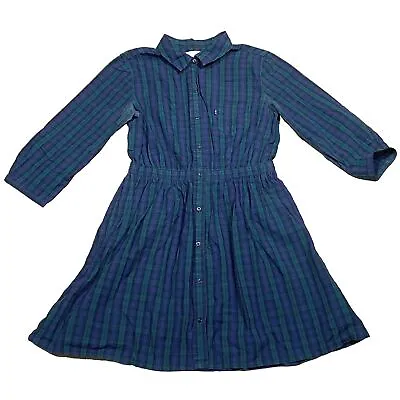 Levi’s Navy & Green Check Dress Size Medium Women’s Button Up 3/4 Sleeve • £9.99