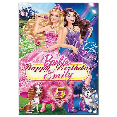 C274; Large Personalised Birthday Card Custom Made For Any Name; Princess Barbie • £3.99