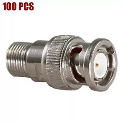 100 Pcs BNC Male To F Type Female Screw On Adapter Coax Cable Connector Nickel • $89.58