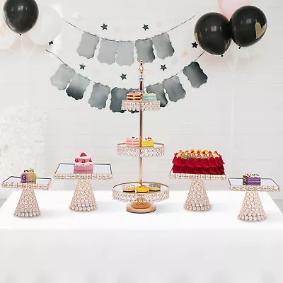 Cupcake Holder Trays Crystal Beads Cake Stand Set Wedding Cake Stands & Plates • $99