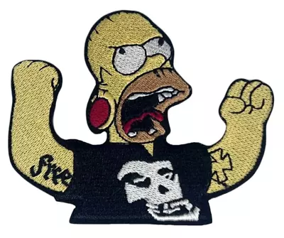 Homer Simpson Misfits Patch (3.5 ) Iron-on Badge Metal Music DIY Gift Patches • £4.79