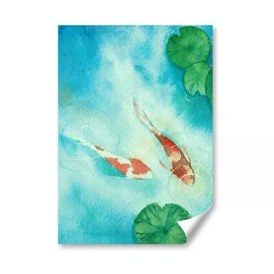 A4 - Japanese Koi Carp Fish Pond Poster 21X29.7cm280gsm #16426 • £4.99