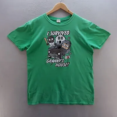 FGTeeV T Shirt Large  Green Graphic Print I Survived Granny's House Zombie • £8.09