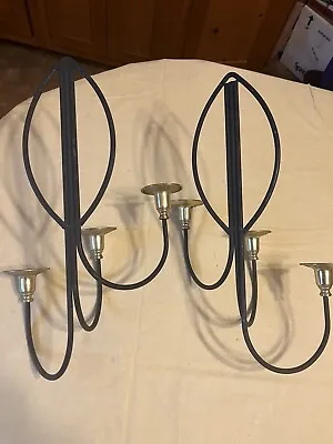 1960’s MCM Metal Wall Hanging Candelabras Lot Of 2 • $12