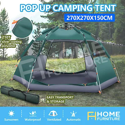$89.50 • Buy Pop Up Camping Tent 5 Person Beach Instant Shelter Dome Shade Outdoor Hiking
