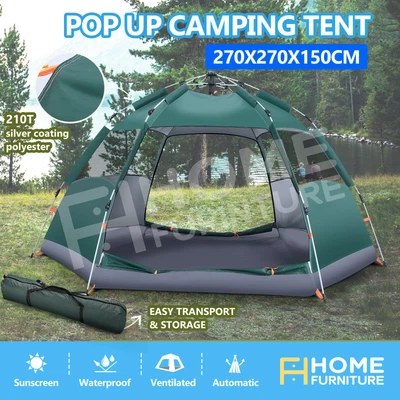 $89.50 • Buy Pop Up Camping Tent 5 Person Beach Instant Shelter Dome Shade Outdoor Hiking