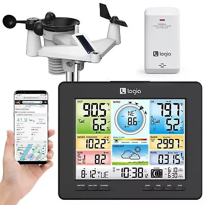 7-in-1 Wi-Fi Weather Station With Solar Indoor/Outdoor Remote Monitoring System • $149.99