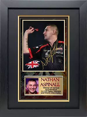 Nathan Aspinall Darts Mounted Signed Autograph Presentation.  Inc Free Gift. • £10