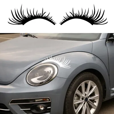 2Pc Funny Eyelashes Vinyl Decal Stickers For Car Headlight Eyebrow 3D Decoration • $11.49