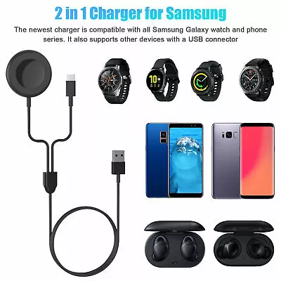 Wireless Charger Dock Charging Cable For Samsung Galaxy Watch 3 Active 2 Gear S3 • £9.83