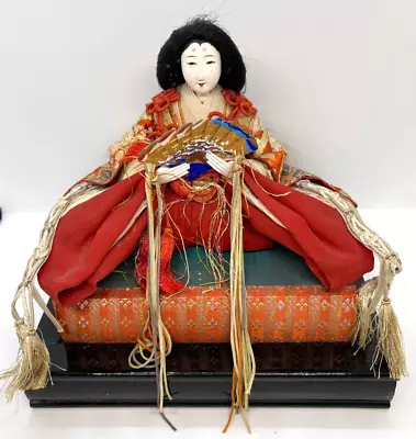 Vintage Japanese Empress Hina Festival Japan Girl Doll W Stand • $29.95