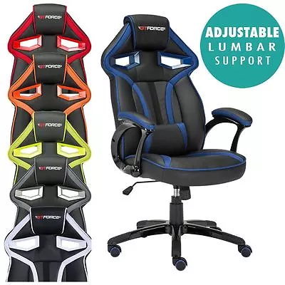 Gtforce Roadster 1 Sport Racing Car Office Gaming Chair Leather Lumber Support • £99.99