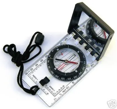 New Sighting Mirror Compass  Model C102 W/ Acrylic Clear Plate Lanyard • $19