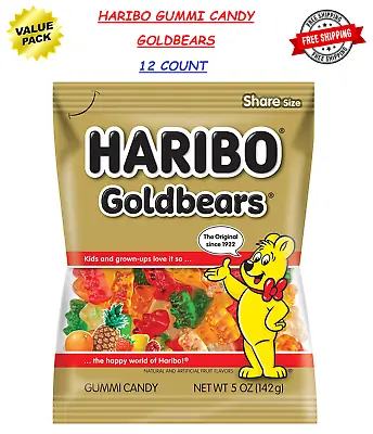 $29.95 • Buy HARIBO Gummi Candy, Goldbears, 5-Ounce Bags, Share Size (Pack Of 12) On Sale !