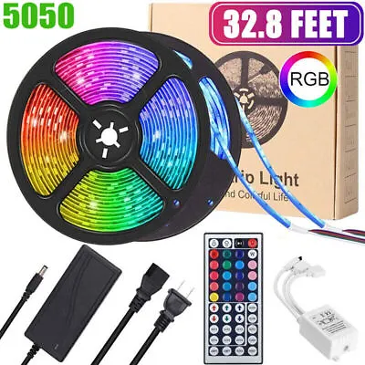 LED Strip Lights 100ft 50ft Music Sync Bluetooth 5050 RGB Room Light With Remote • $39.99